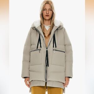 Orolay thickened down winter jacket womens xs beige $149 MSRP